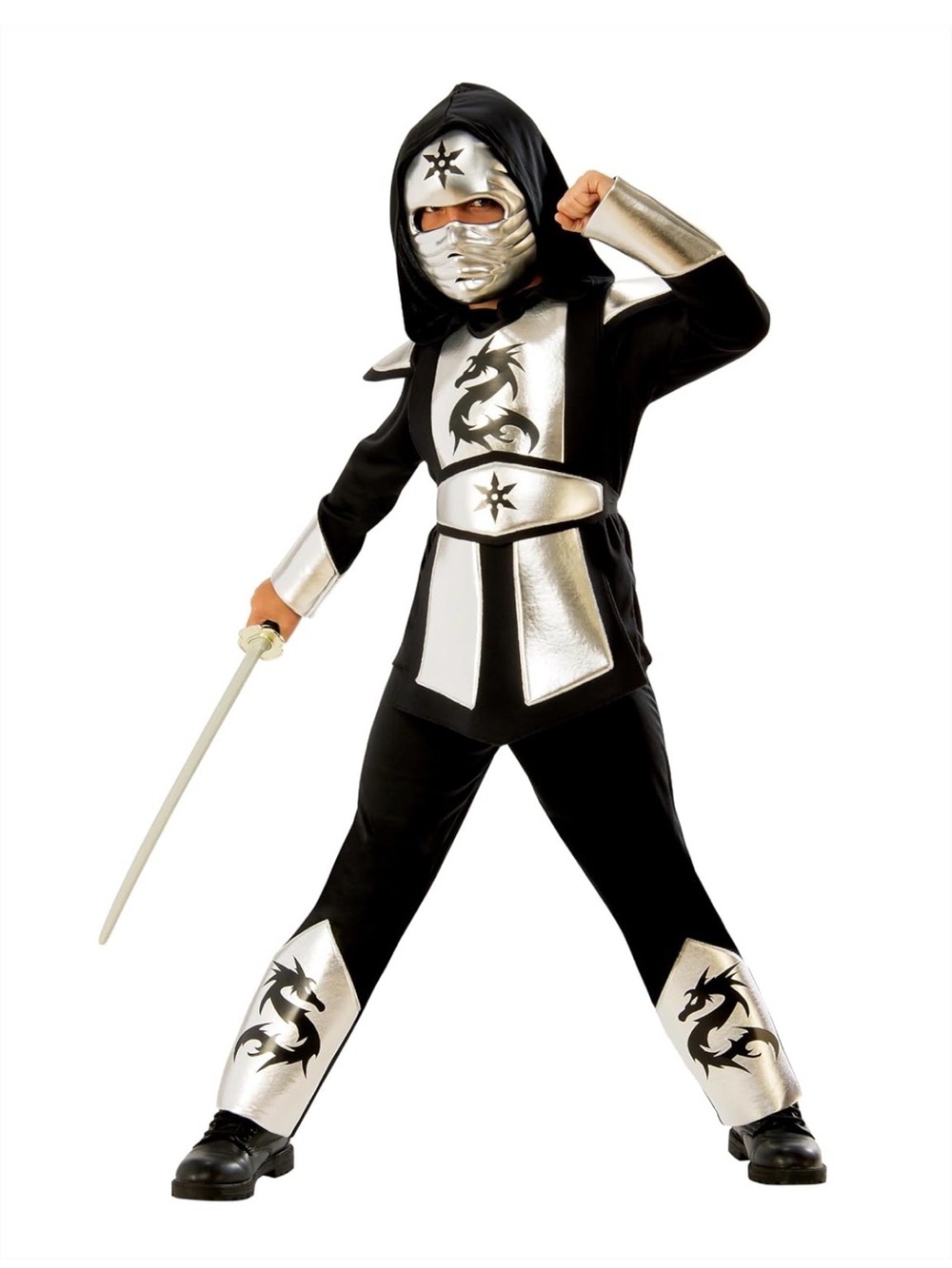 Rubies Silver Dragon Ninja Warrior Martial Arts Costume